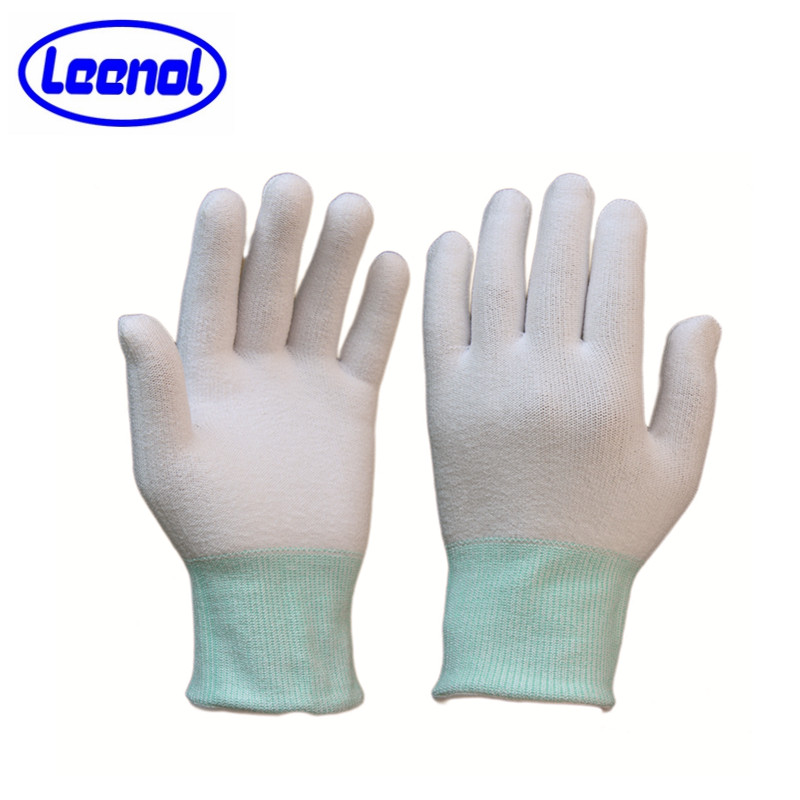 LN-1588005P Guantes de nylon industriales blancos para guantes de taller
