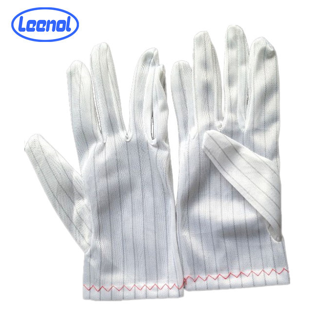 Los guantes antiestáticos LN-8001 se utilizan en guantes de poliéster ESD para talleres electrónicos