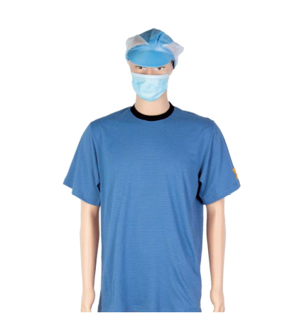 LN-1560109 Camiseta unisex ESD Ropa antiestática Sala limpia Uso en laboratorio Camiseta lavable