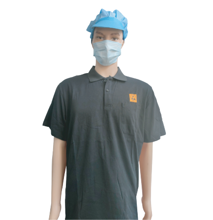 LN-1560106 Camiseta polo suave y cómoda Camiseta polo clásica antiestática para salas limpias 